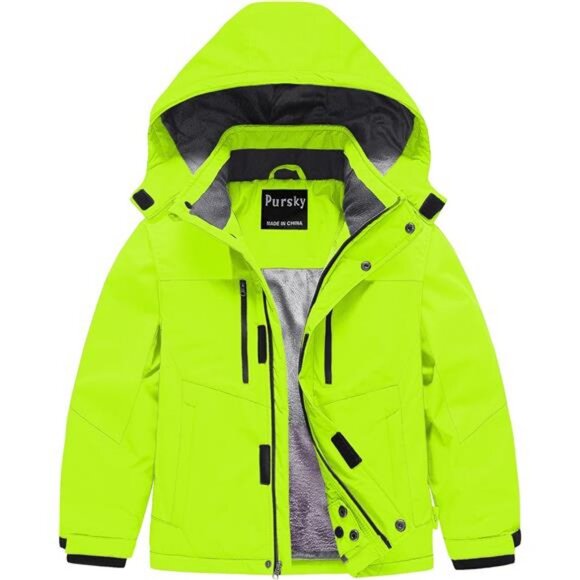 Boy's Waterproof Ski Jacket Kids Winter Snow Coats Fleece Raincoats Parka - Picture 1 of 8